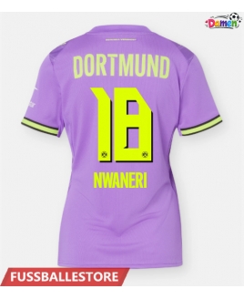 Günstige Borussia Dortmund Ethan Nwaneri #18 3rd trikot Damen 2026-27 Kurzarm